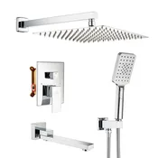 10/12 in. Rain Shower Systems with Handheld and Tub Faucet Shower Set