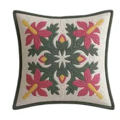 12" Hawaiian Quilt Pillow Slip - MC Pink Hibiscus