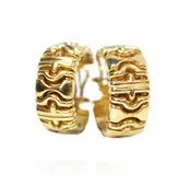 Vintage 14k Gold Bvlgari Style Hoop Earrings