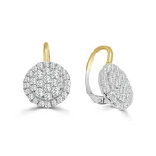 14Kt Two TLever Back Disk Earrings