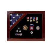 Air Force Flag and medal Corner flag display case