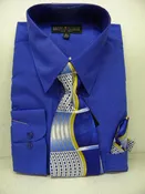 Daniel Ellissa Mens Royal Blue Dress Shirt Tie Hankie Set D1P2