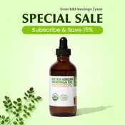 Moringa Oil, 100% Pure, Organic, Extra Virgin, and Cold Pressed