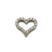 Vintage Diamond Heart Pendant in 14kt White Gold