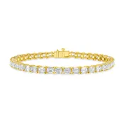 11.10ctw Emerald Cut Diamond Tennis Bracelet in 18K Yellow Gold