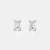14k White Gold 0.41ctw Emerald Cut Studs