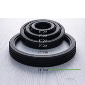 07-111 – 11″ Small Black Vinyl Tire – fits grooved 11″ Outside Diameter Rim