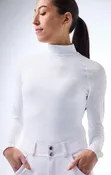 70degrees Mesh & Lace Sport Mock  – White
