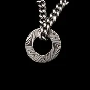 28mm Damascus Disc Ring Pendant