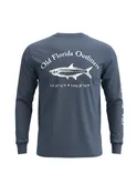 OFO Long Sleeve Logo T-Shirt in Denim/White