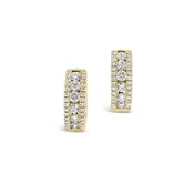 0.47 ct Diamond Triple-Row Huggie Earrings