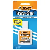 BIC Wite-Out Quick Dry Correction Fluid, .7 fl. oz. (50604)