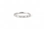 14kt white gold baguette diamond wedding band size 6.5