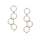 14K Rose Gold Earrings with White Diamonds
