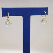 14kt Yellow Gold 12mm Hoops with Tri-Colored Briolette Jackets