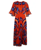 Altuzarra Tandoori Moth Pleated Dress 2021 Fall Sz 38