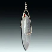 “Alone, not lonely” black opal pendant