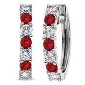 14K Gold Diamond and Ruby Earrings