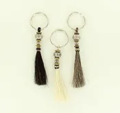 2351099 M&F Metal Beaded Horse Hair Key Chain