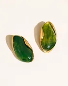 Autumn Glow Resin Drop Earrings | Green
