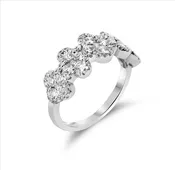 18K white gold '5' Motif diamond ring