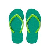 Women's Sustainable Flip Flops Emerald with Lemon Straps