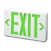 Exit Light Green Letter, White Housing AC/DC — Blue Ridge Lighting Supply