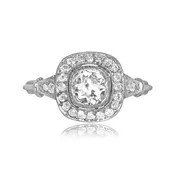 0.62ct Antique Cushion Cut Diamond Matera Ring