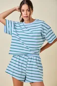 Blue and Green Striped Shirt