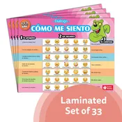 1-2-3 Chat With Me: Cómo me siento Spanish Chat Mat Laminated Set of 33