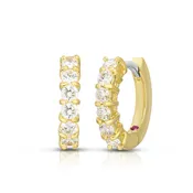 15mm 18K YG .70CTW Diamond Hoops