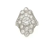 Art Deco Diamond Ring | .90ct Center, 3.00ct Total | Platinum | Circa 1920s