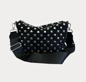 AHDORNED BROOK VEGAN SUEDE STUDDED CROSSBODY - BLACK
