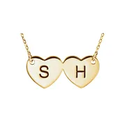 14kt Rose Double Heart Engravable