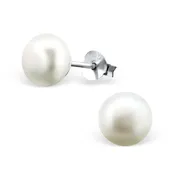 ⚪ 8mm Sterling Silver Freshwater Pearl Earring Studs