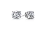 1.03ct Total Lab Grown Diamond 4 Prong Stud Earrings F VS 14k White Gold