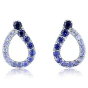 14K Blue Sapphire and Diamond Earrings