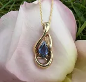 Beautiful Pear Shaped Yogo Sapphire Pendant — ROGERS & CO. fine jewelry and design: Missoula, MT: Jewelry Store, Engagement Rings, Chalet Jewelers