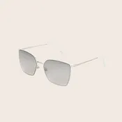 Classic White Metal Flat Square Frame Sunglasses