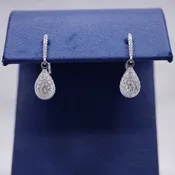 14kt White Gold 1.31ctw Solare Pendant Earrings