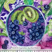 Acai Bowl Rayon Fabric by the Yard