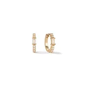 14k Baguette Diamond Huggies