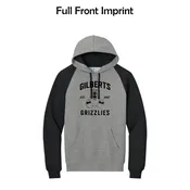 Gilberts Elementary School Adult Colorblock Raglan Hoodie Sweatshirt with Logo 1