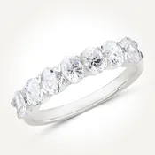 10KT White Gold Seven Stone Oval Ring 1.05 CT. T.W.