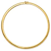 14K Yellow Gold 6mm Domed Omega Necklace -18" - Estate Collection
