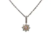 0.24Ct Natural Pink Diamond and 0.57Ctw Diamond Pendant in Platinum, GIA Report