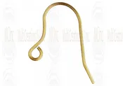 14EW4Y : 14 K Yellow Gold Plain Ear Wires : 16 mm
