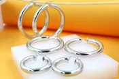 18K Rhodium Filled Thick Lever Back Hoop Earrings
