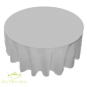 120-inch Round Polyester Tablecloth Grey – Event Linen Rental