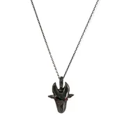 0.031tcw Pavé Genuine Ruby in 925 Black Rhodium Sterling Silver Mini KALI Tamaraw Pendant Necklace